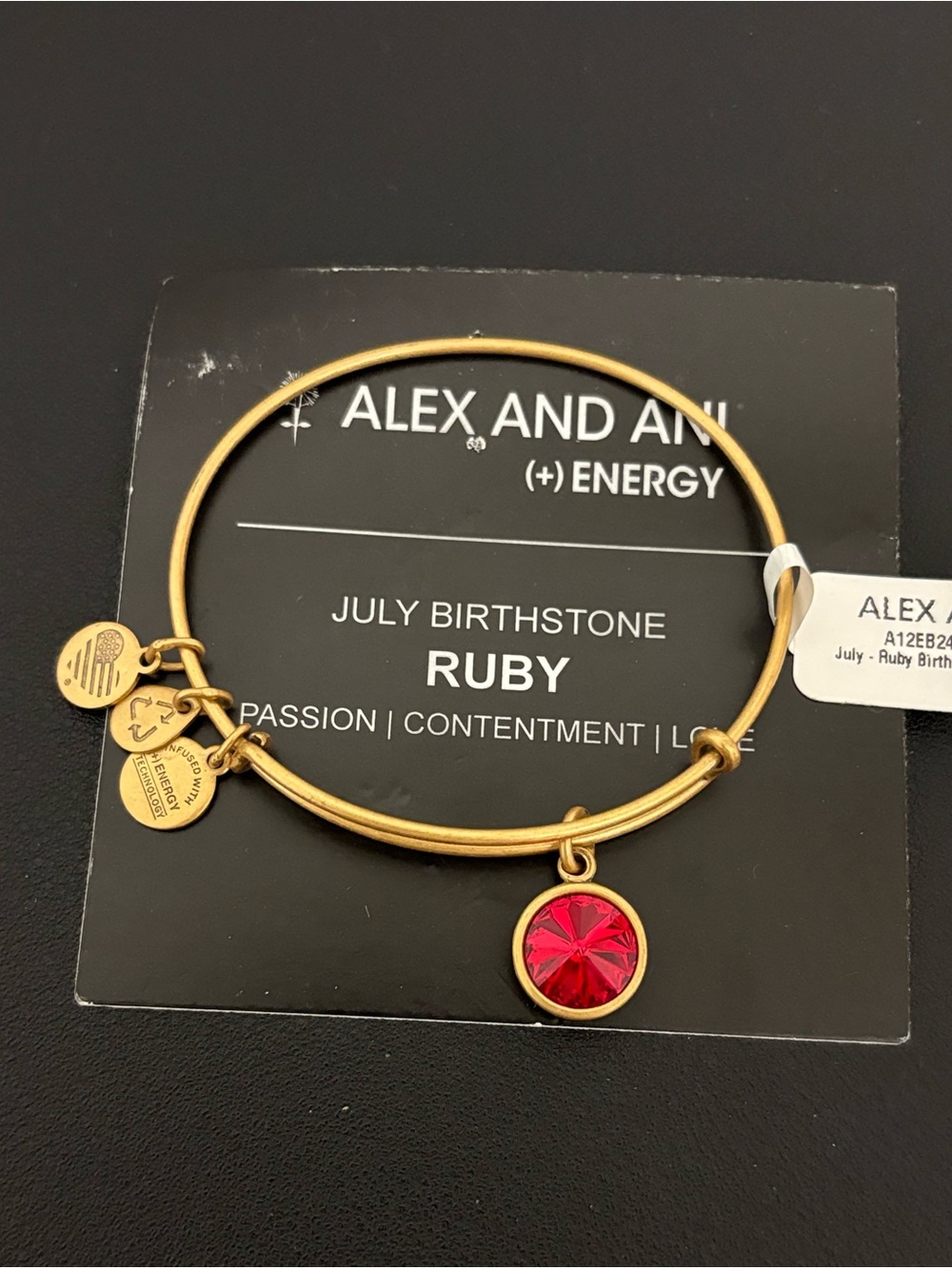 Alex and Ani NWT July Birthstone Ruby Charm Bracelet